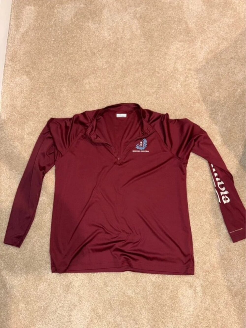 Columbia Omni-Shade Quarter-Zip Pullover - Maroon - Bedford Springs - Men's XL